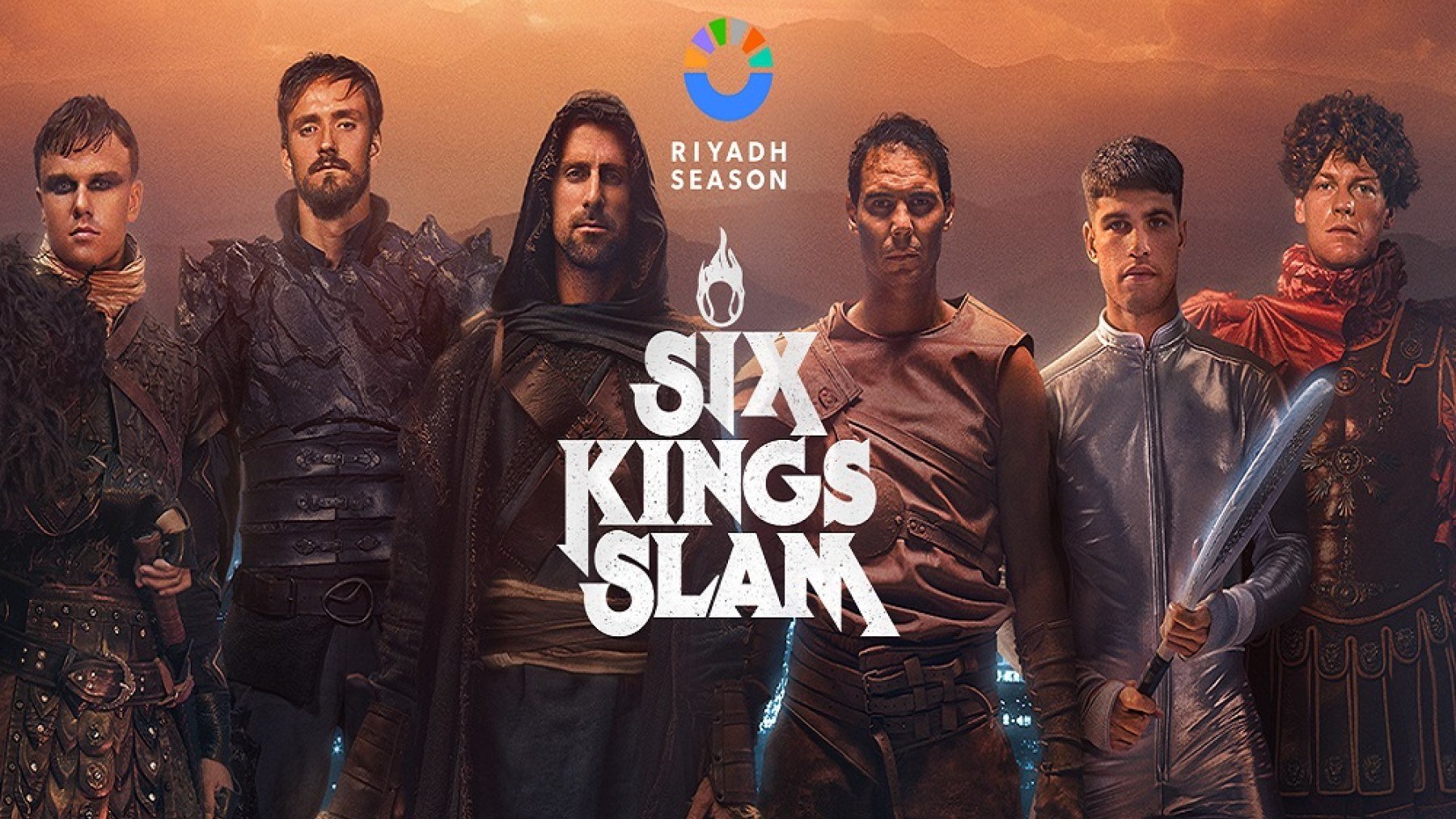 Cartel promocional del Six Kings Slam de tenis.