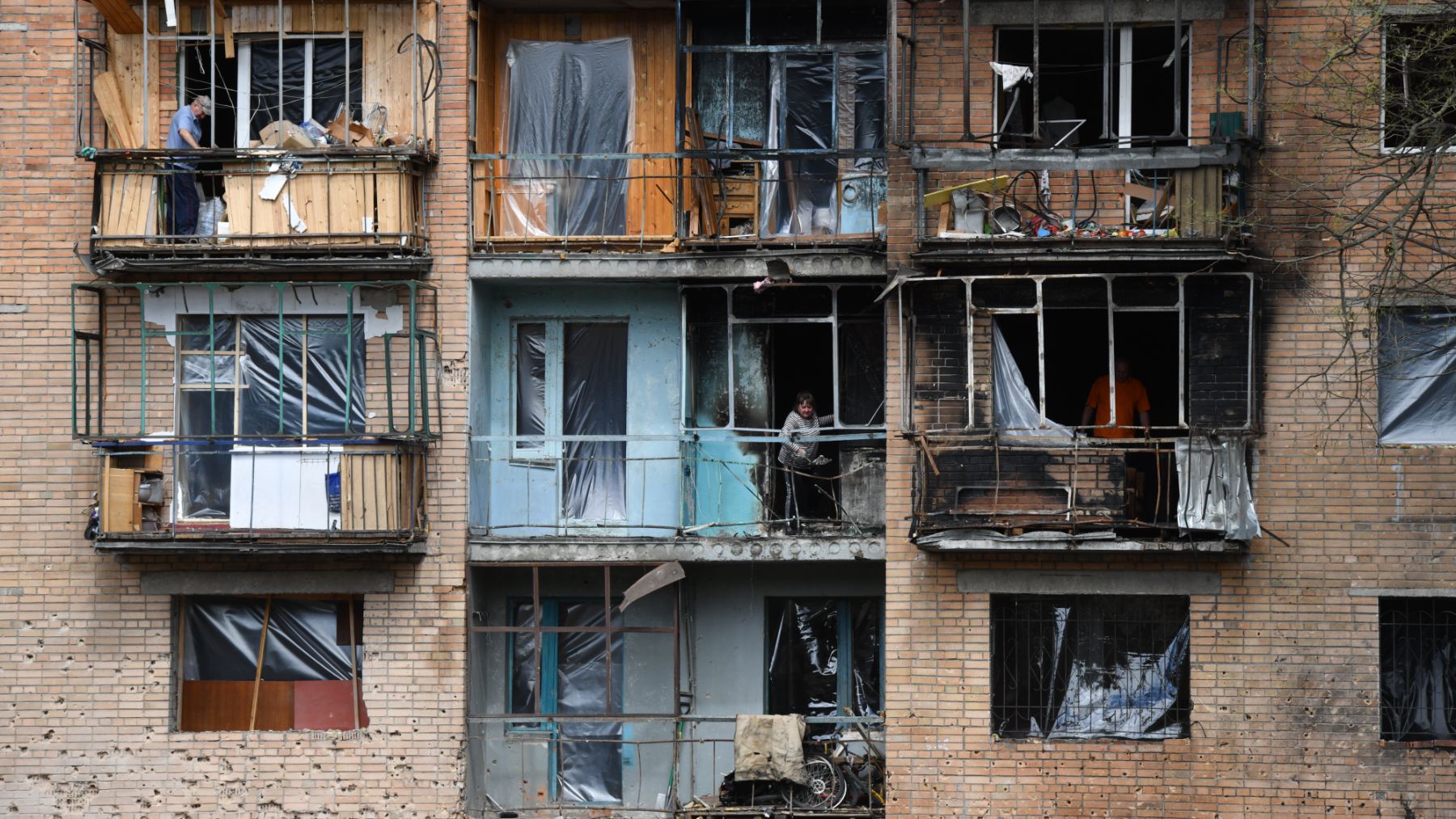 Un edificio bombardeado en Kursk (Ucrania). (Foto: Europa Press)