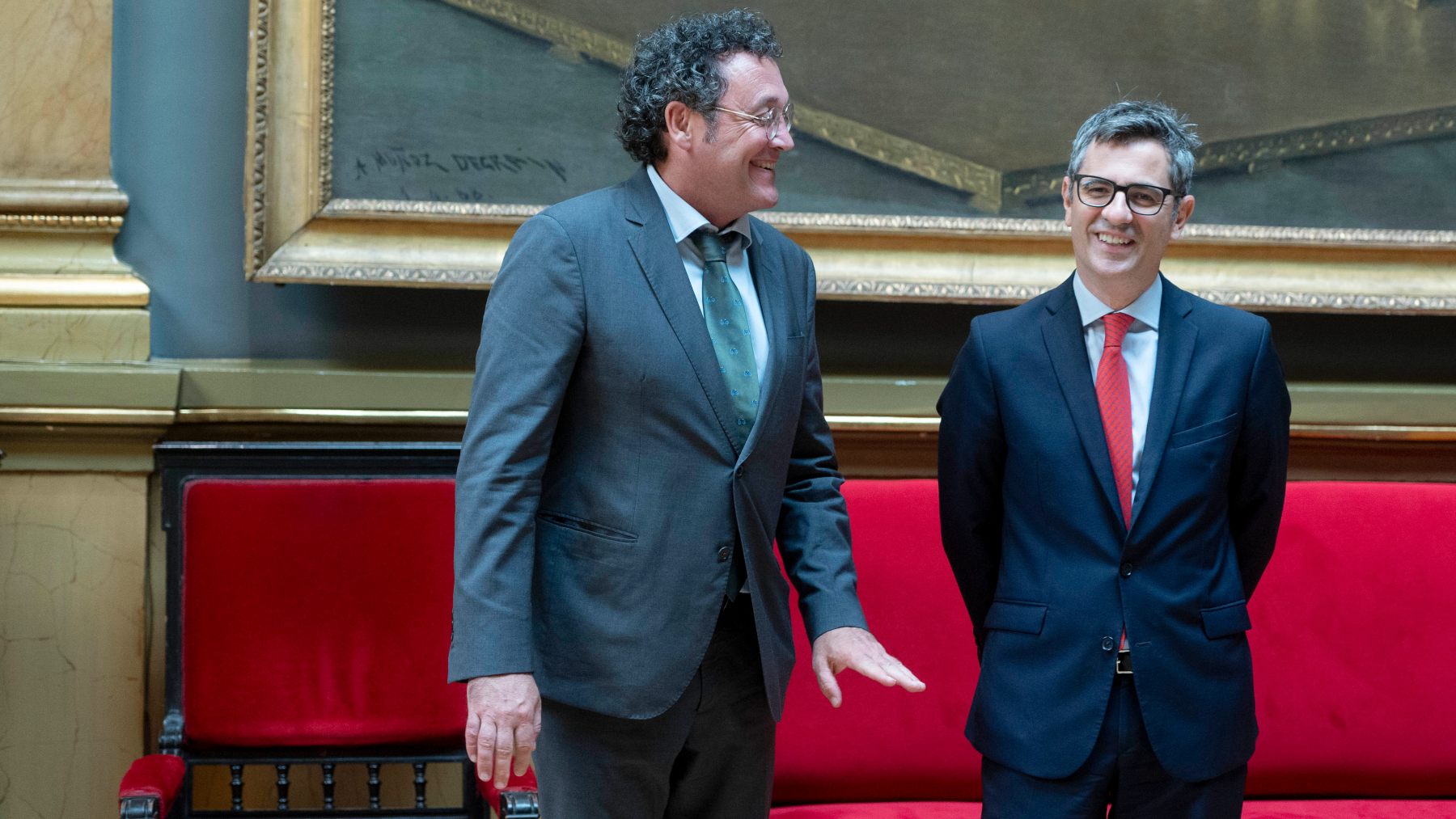 Álvaro García Ortiz con el ministro Bolaños. (Foto: EP)