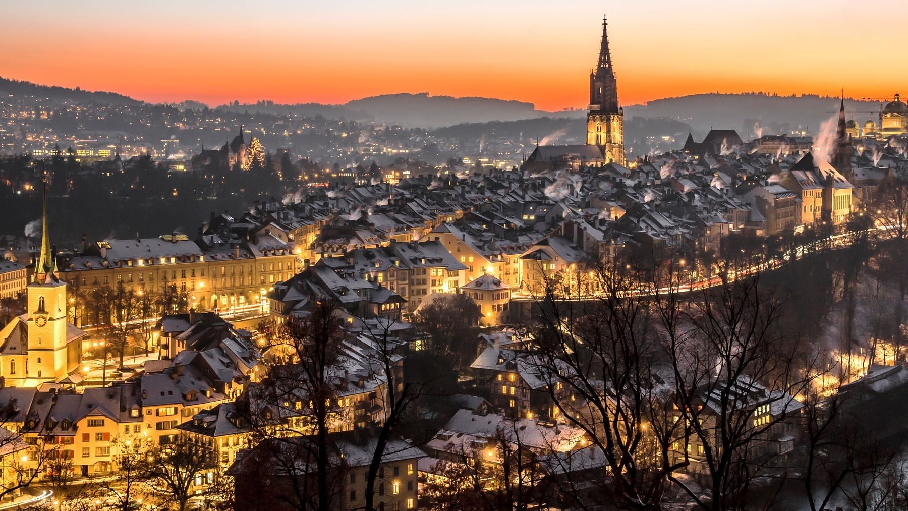 Vistas de la ciudad de Berna en Suiza.