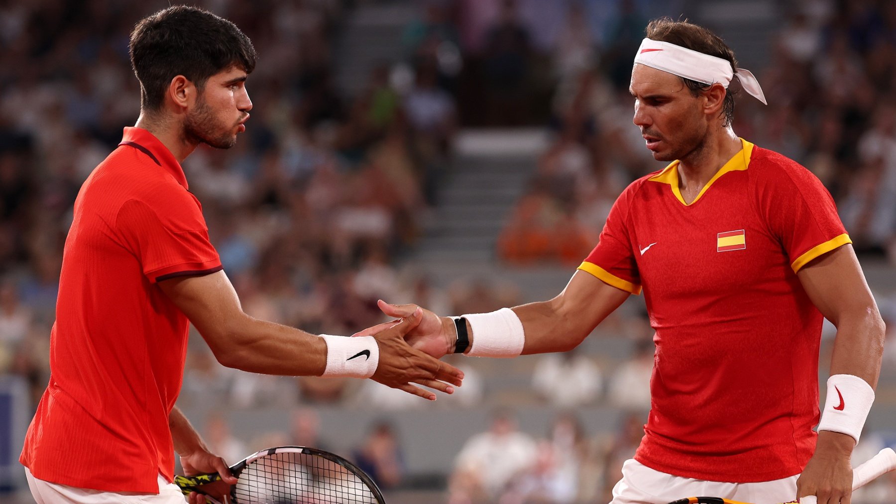 Carlos Alcaraz y Rafa Nadal. (Getty)