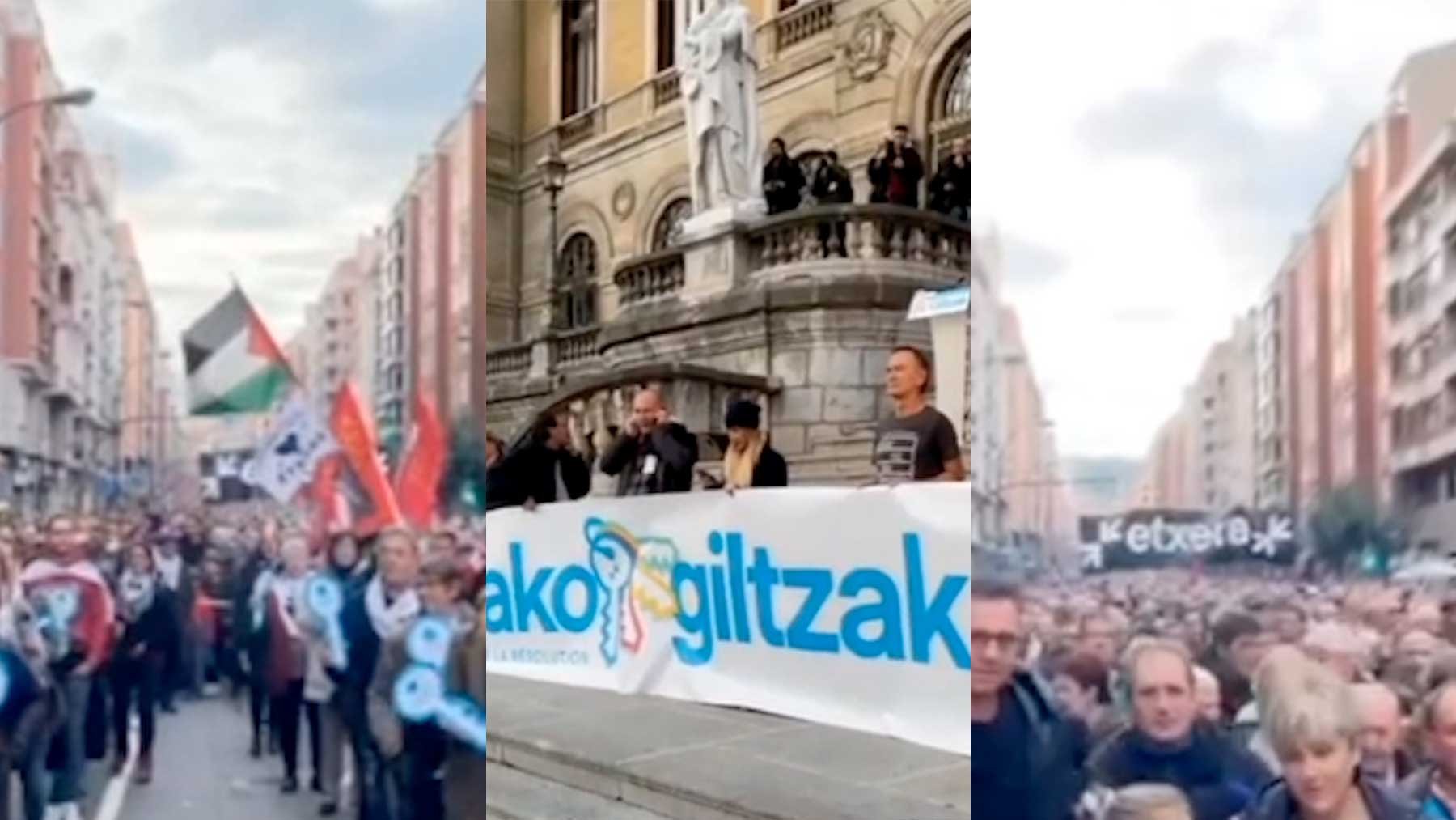 Manifestación en apoyo a los presos etarras.