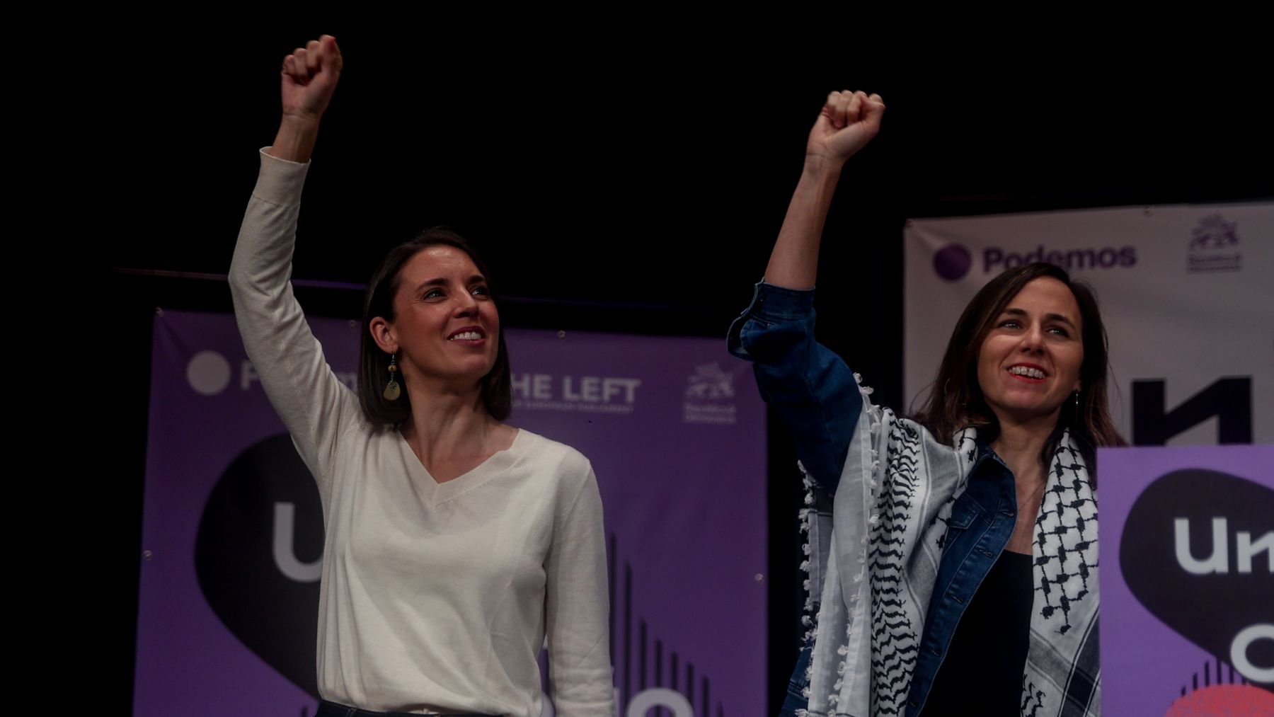 Irene Montero y Ione Belarra de Podemos. (Foto: EP)