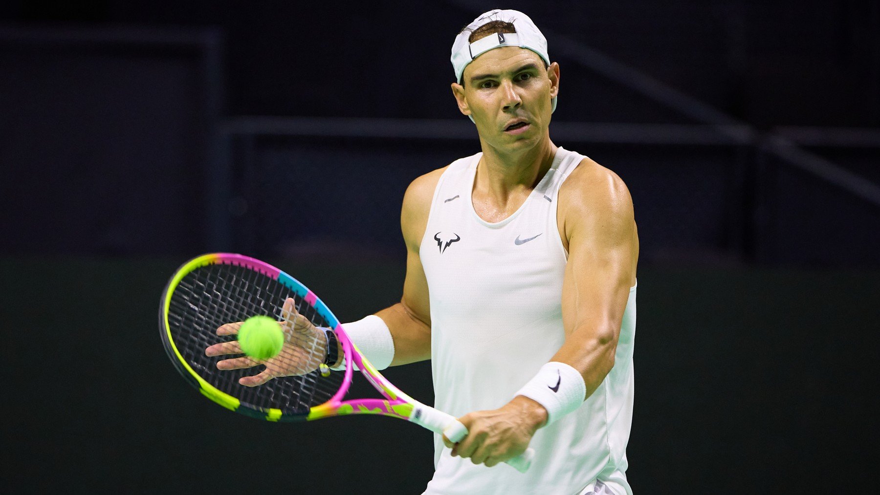 Rafael Nadal, en un entrenamiento en la Copa Davis. (Getty)