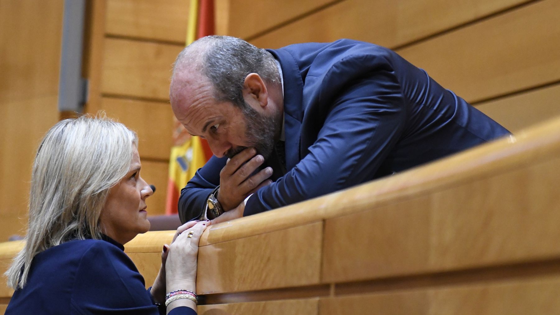 La senadora del PP Marimar Blanco y el presidente del Senado, Pedro Rollán. (Foto: EP)