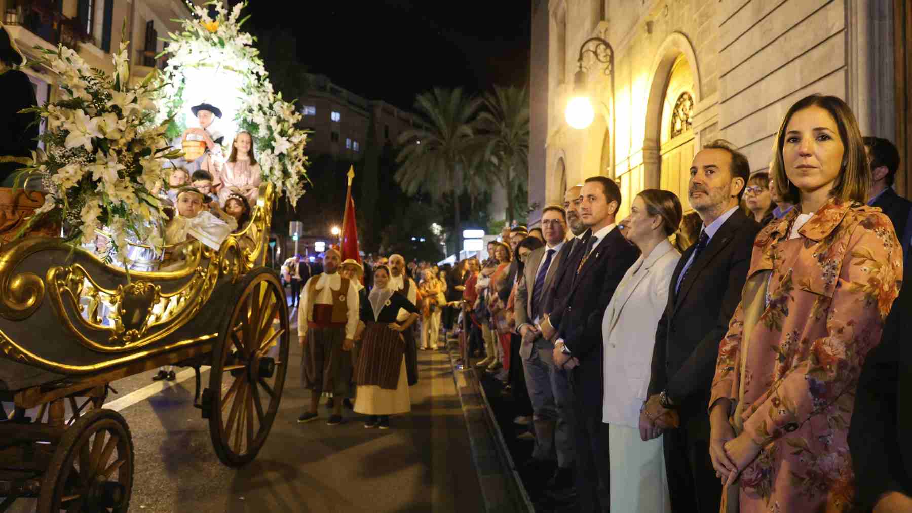 Llorenç Galmés y Marga Prohens, en el desfile del Carro Triunfal de Santa Catalina Tomás.