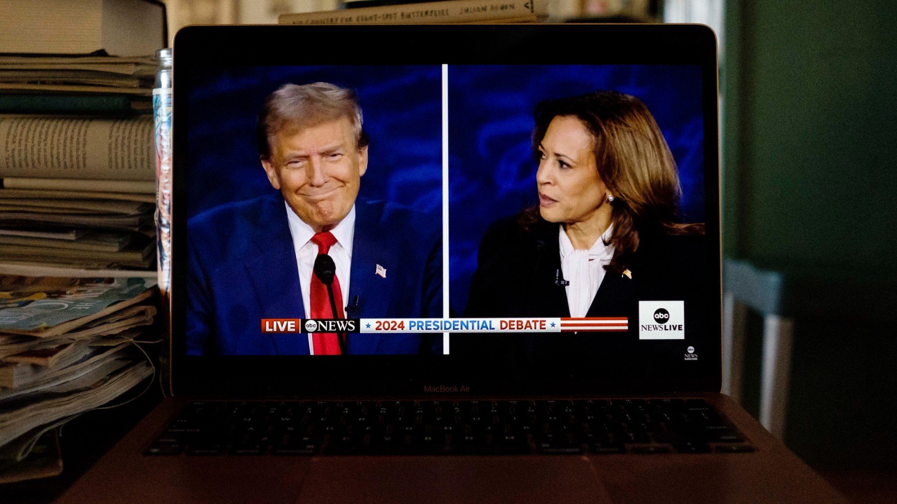 Donald Trump y Kamala Harris durante el debate de la cadena Abc News el 10 de septiembre.