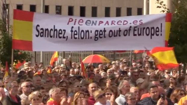 Manifestación 20-O en Madrid para pedir elecciones, en directo hoy: última hora de la protesta contra Pedro Sánchez