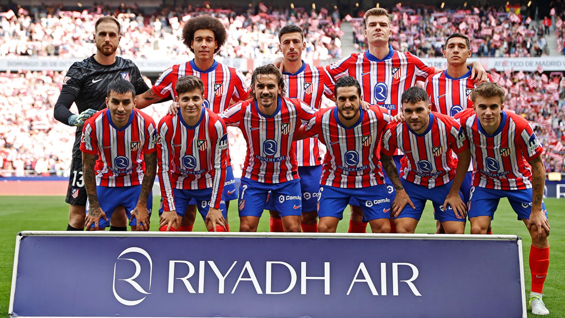 El Atlético, formado ante el Leganés.