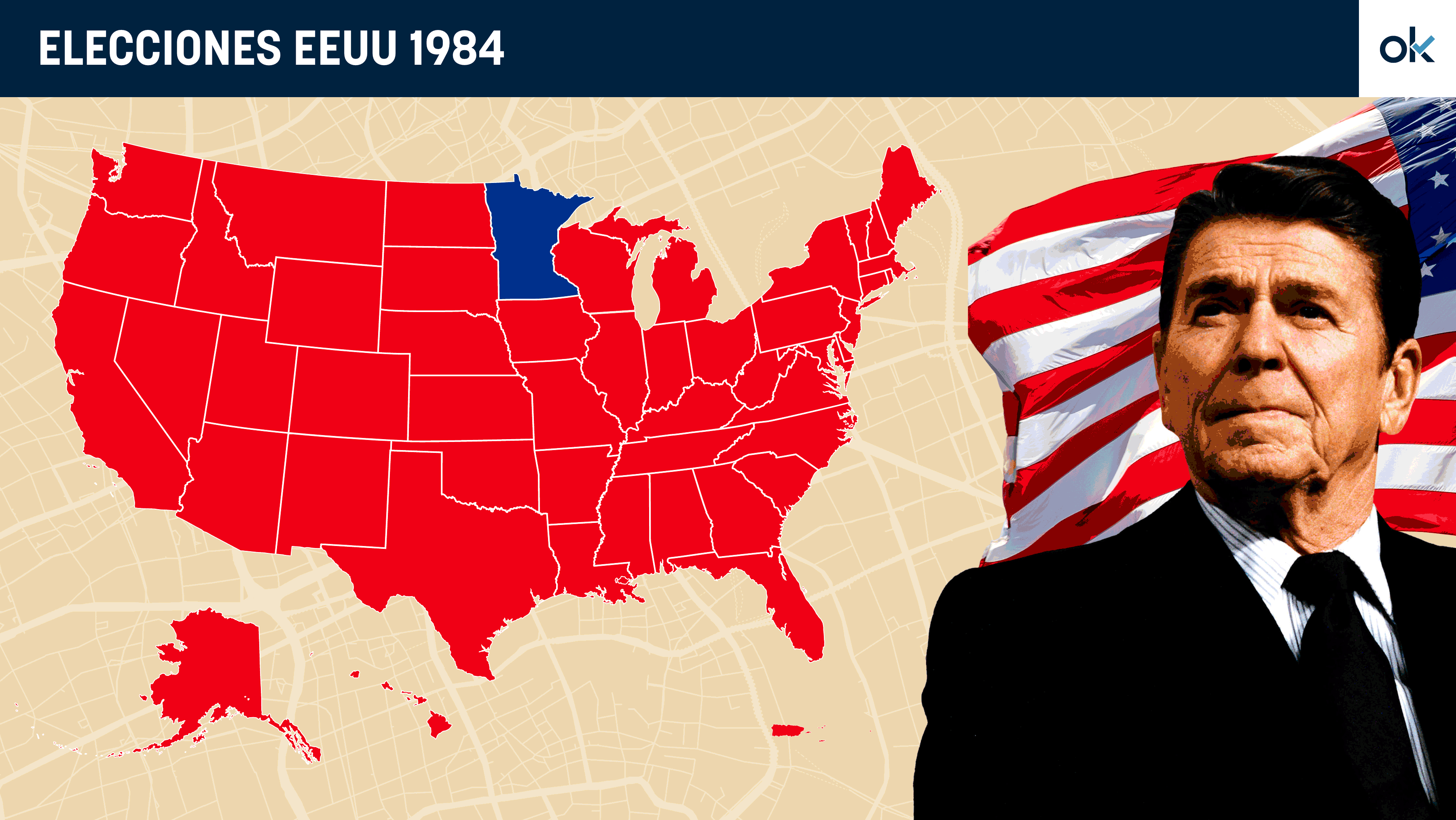 Resultados de las elecciones de EEUU en 1984.