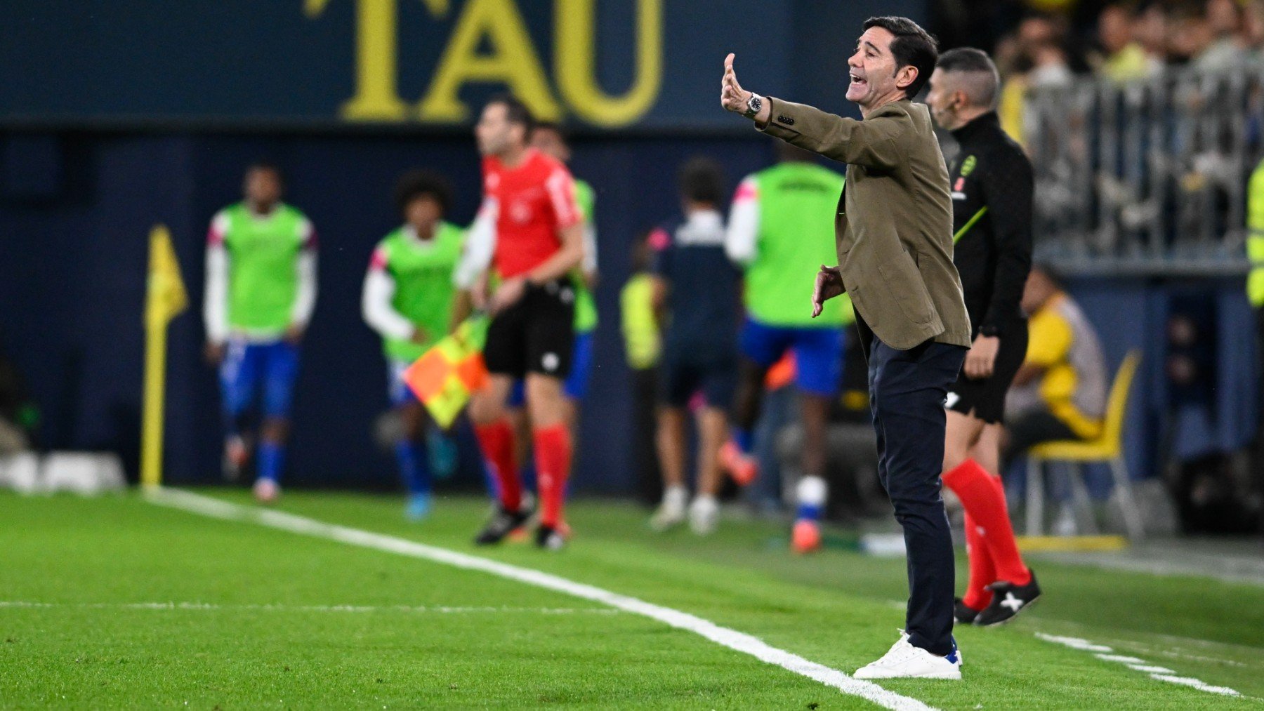 Marcelino durante el Villarreal-Getafe. (EFE)