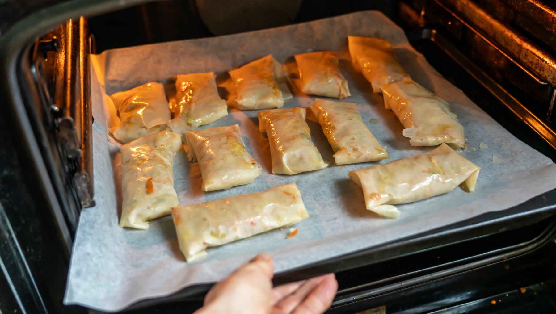 Rollitos de primavera al horno.