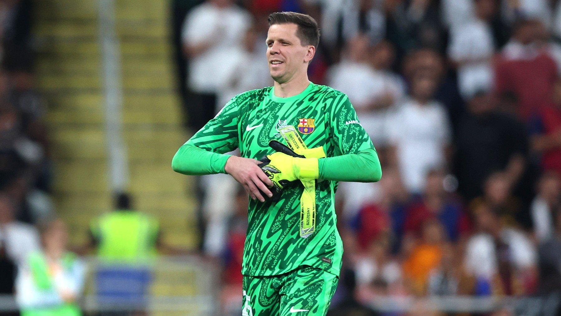 Szczesny antes de un partido con el Barcelona. (Getty)