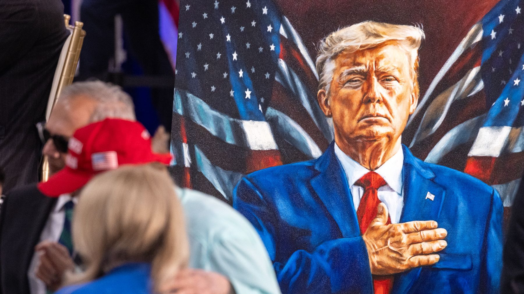 Mural de Donald Trump en Pensilvania, estado clave de las elecciones. (Foto: Efe)