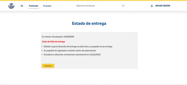 El timo del paquete de Correos no entregado: todo lo que has de saber