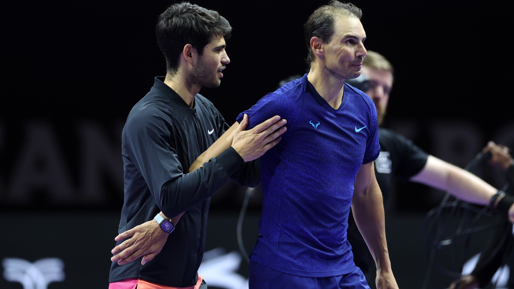 Alcaraz y Nadal en Arabia Saudí. (Getty)