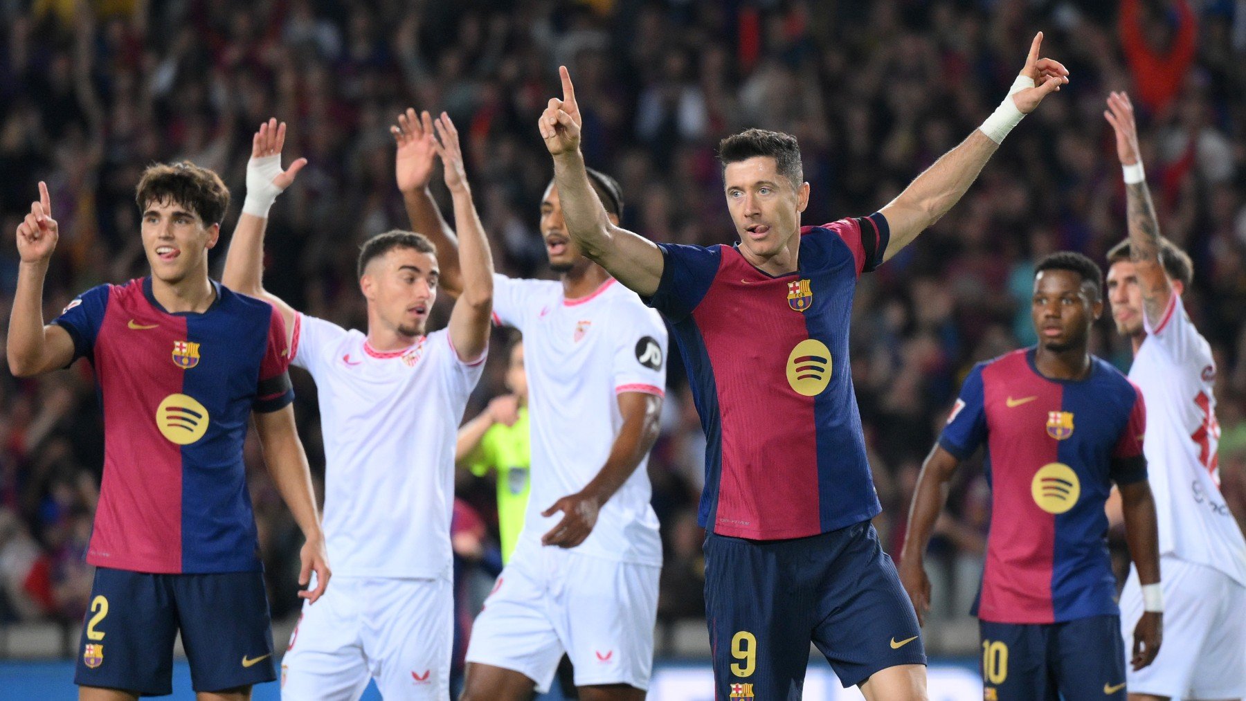 Los jugadores del Barça celebran un gol. (Getty)