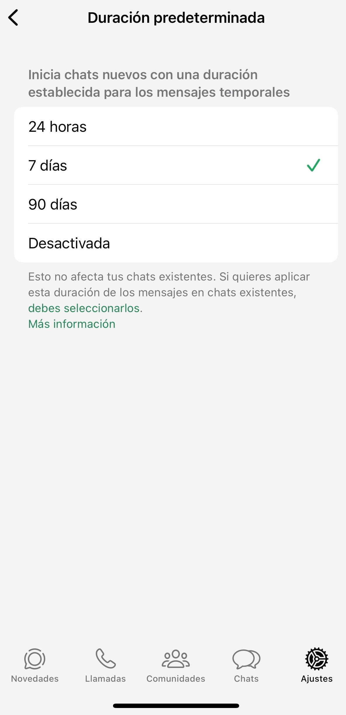 mensajes temporales WhatsApp