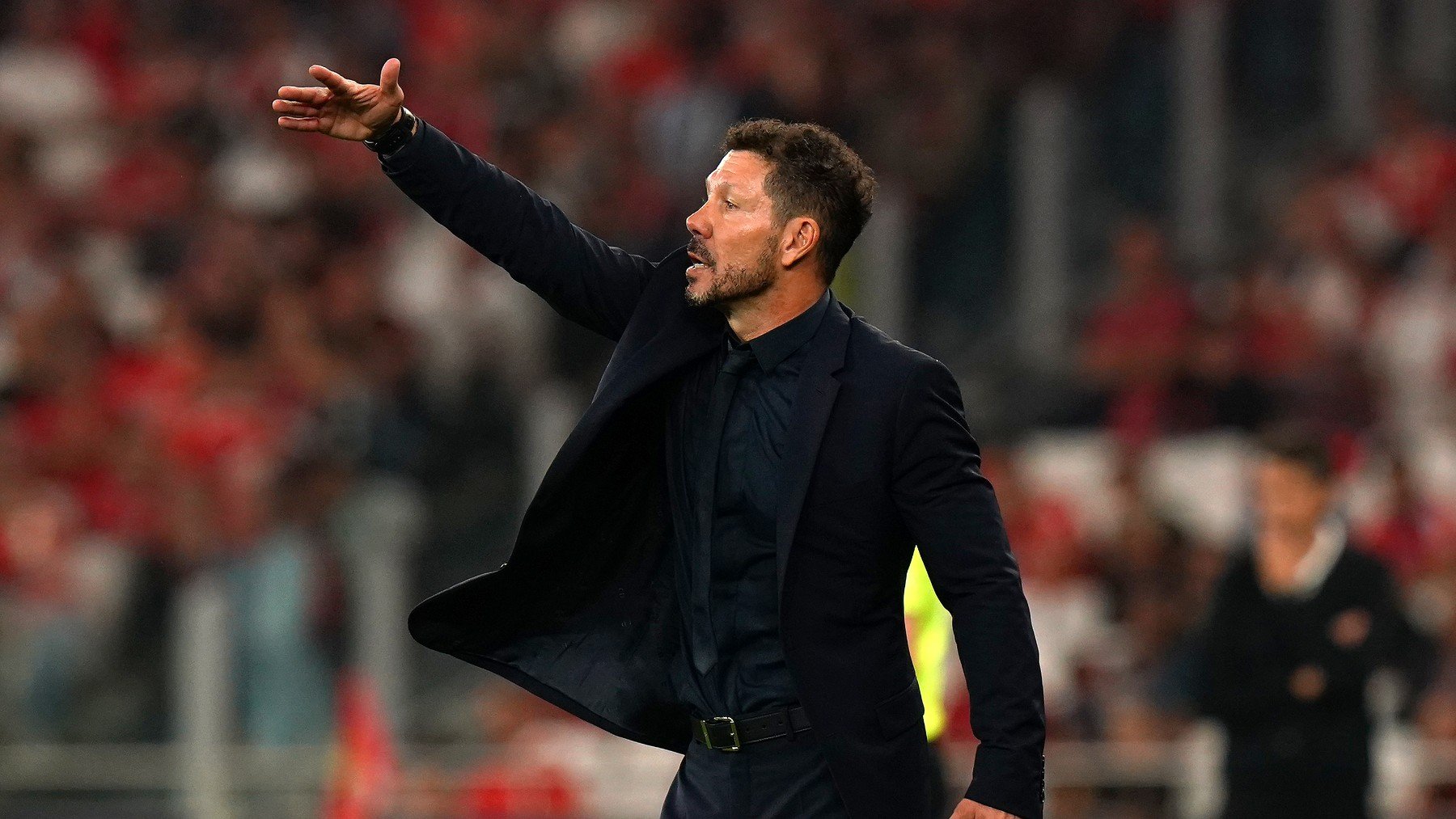 Simeone, durante un partido de Champions del Atlético de Madrid. (Getty).