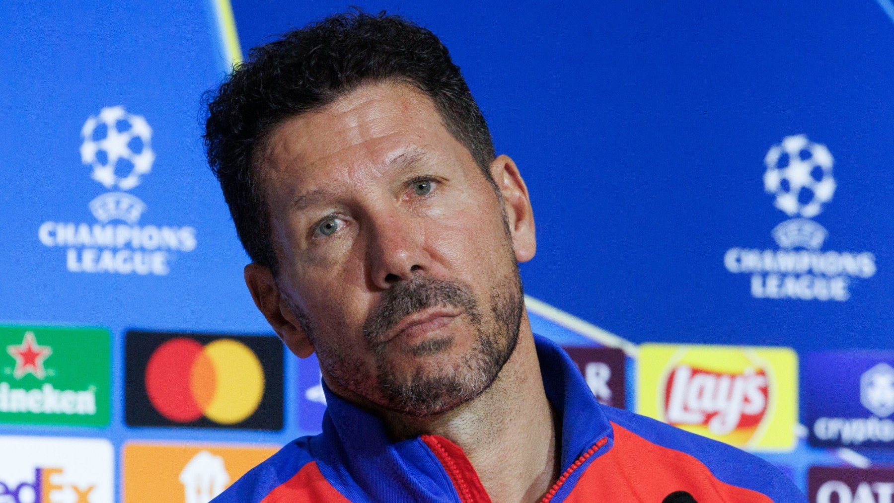 Diego Pablo Simeone, durante una rueda de prensa en Champions. (EFE)