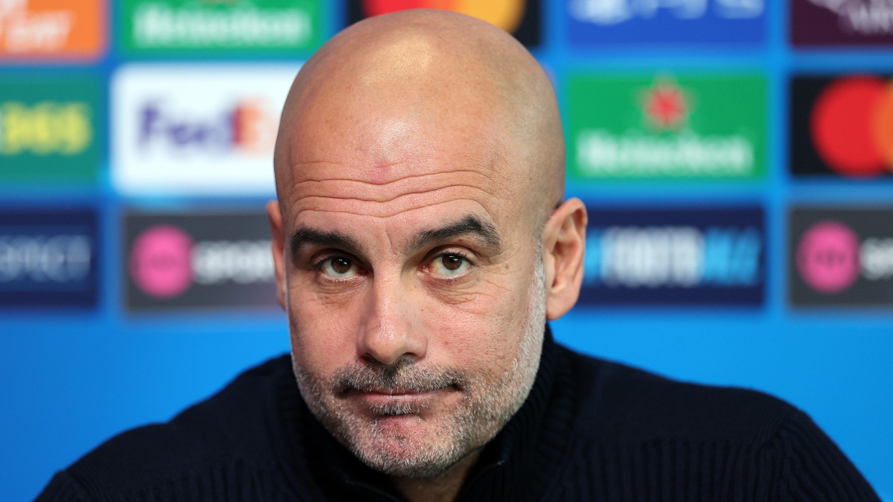 Guardiola durante una rueda de prensa en Champions. (Getty)