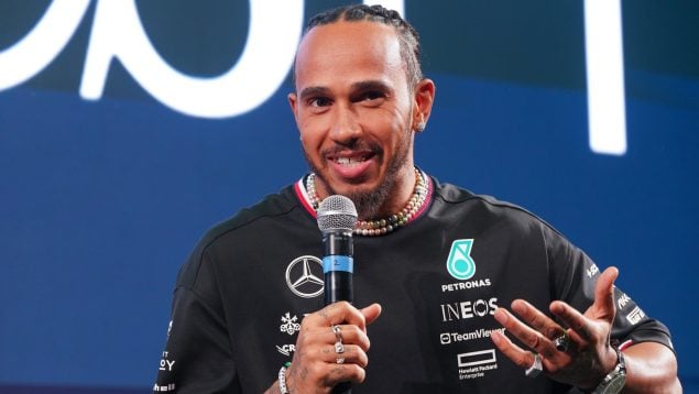 Lewis Hamilton, en una rueda de prensa