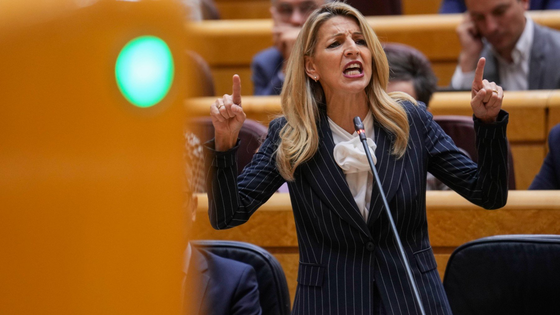 Yolanda Díaz, durante la sesión de control al Gobierno. (EFE)