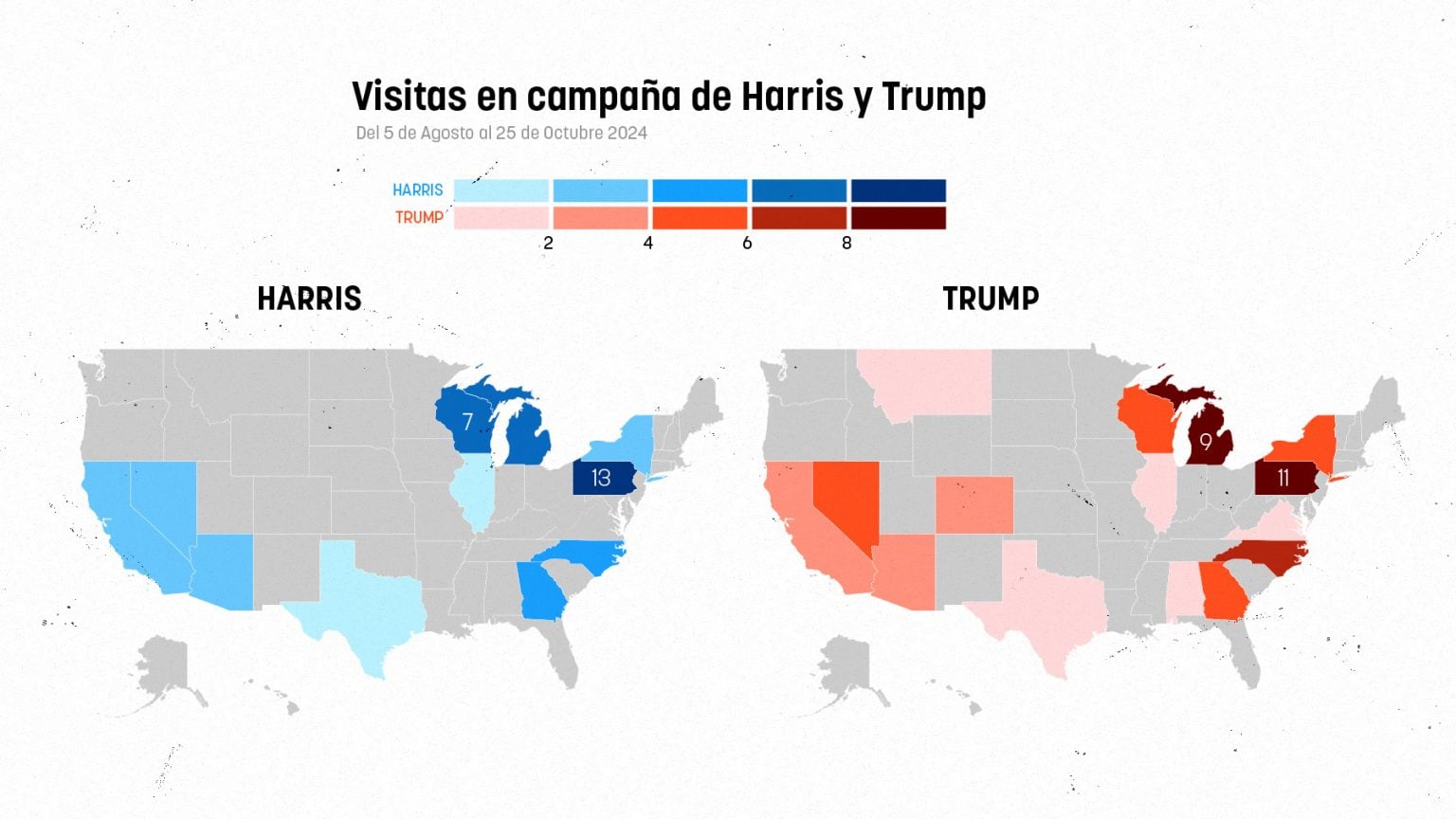 Los estados donde más valen los votos en las elecciones de EEUU