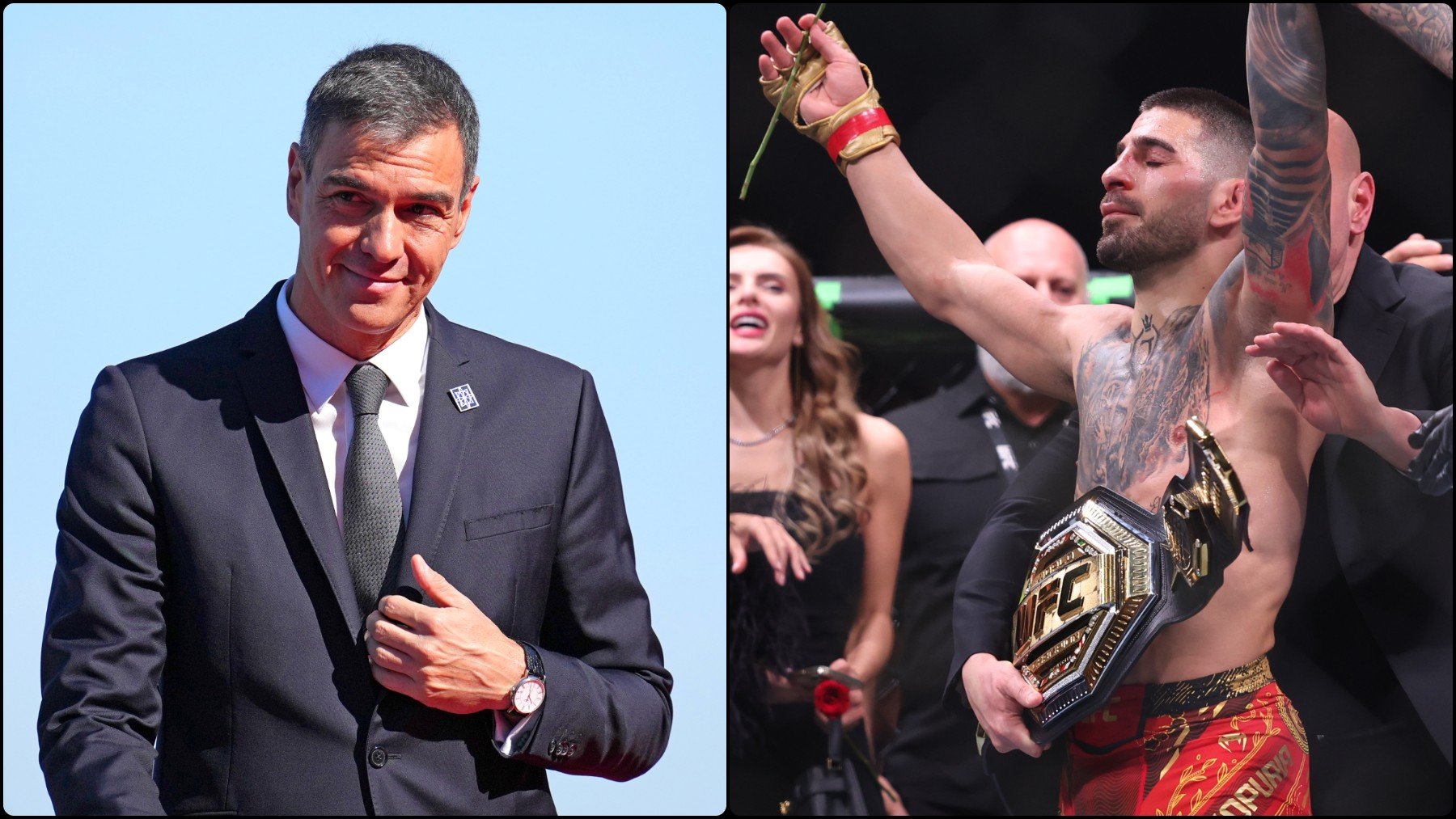 Pedro Sánchez no ha felicitado a Topuria tras retener el cinturón de campeón del mundo de la UFC.