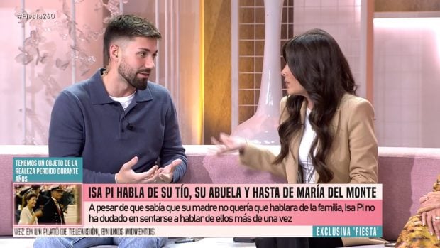 Alejandro Albalá y Alexia Rivas discuten en el plató de Fiesta (Atresmedia).