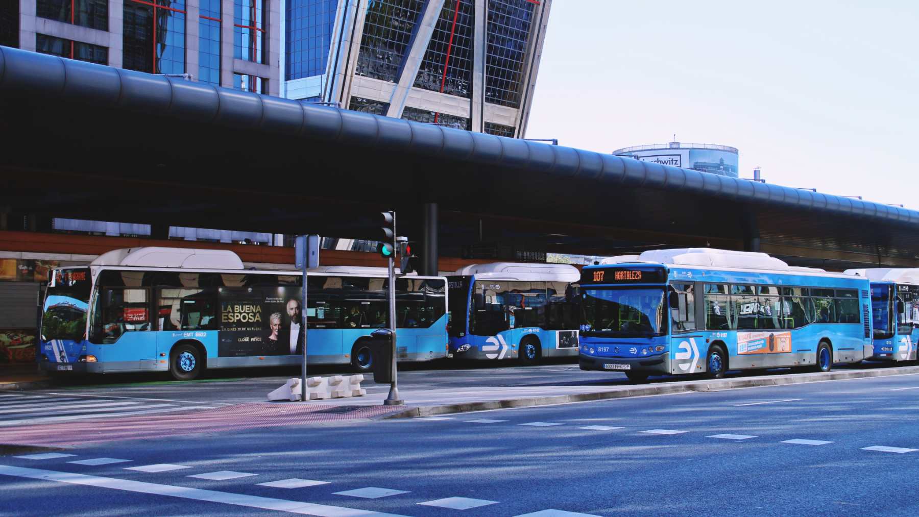 Estación de autobuses urbanos de Plaza de Castilla en Madrid. (iStock)