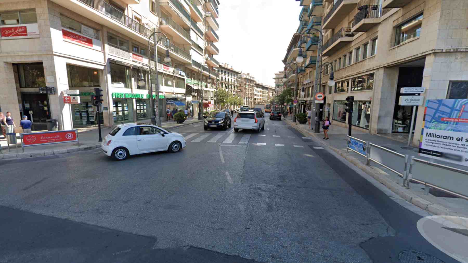 Acceso al centro de Palma desde el Paseo Mallorca.