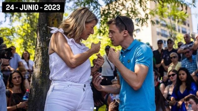 Yolanda Díaz e Íñigo Errejón, el 24 de junio de 2023 (@ierrejon)