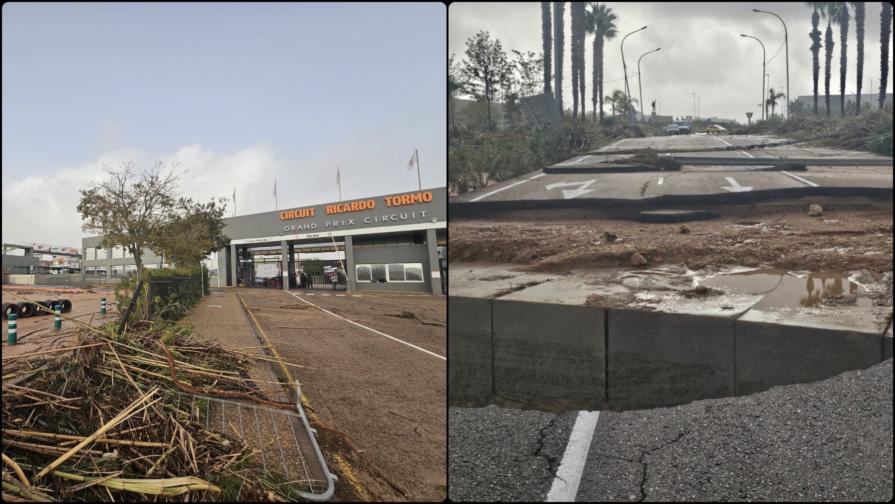 Imágenes del circuito de Cheste tras el paso de la DANA.