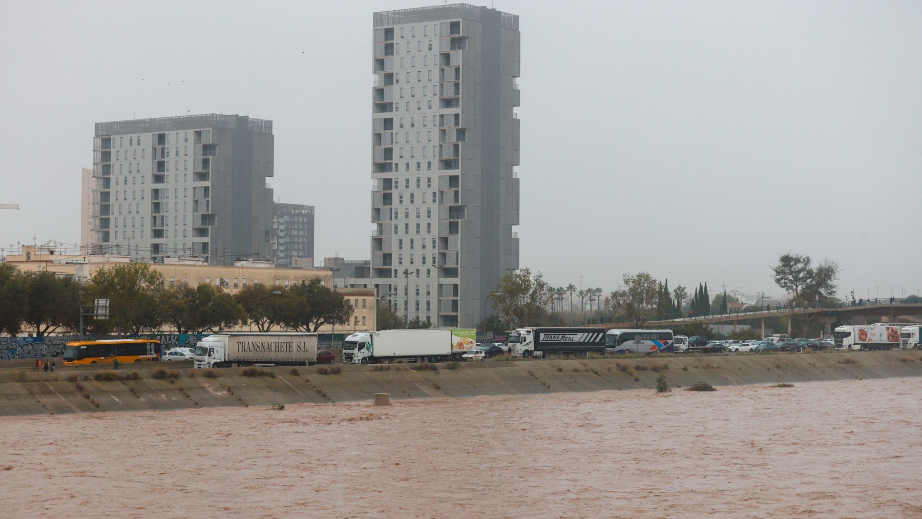 Vista general del nuevo cauce del Turia que ha provocado inundaciones. (EFE)