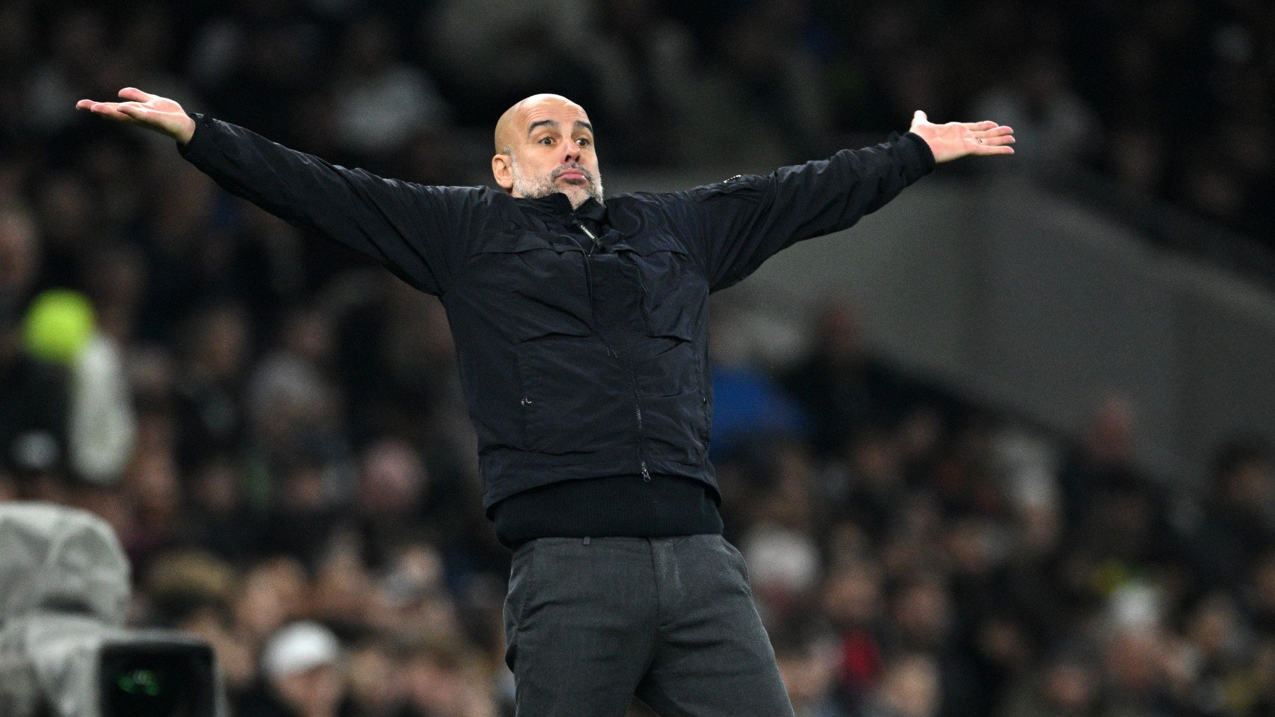 Pep Guardiola, ante el Tottenham. (Getty)