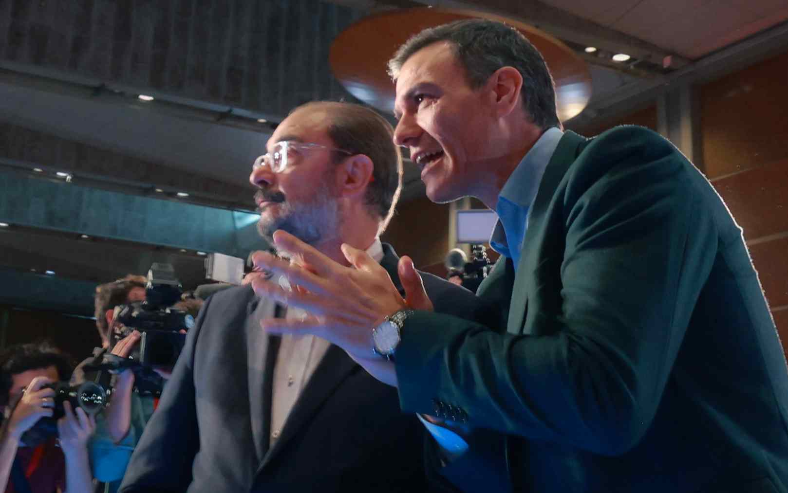 Javier Lambán y Pedro Sánchez.