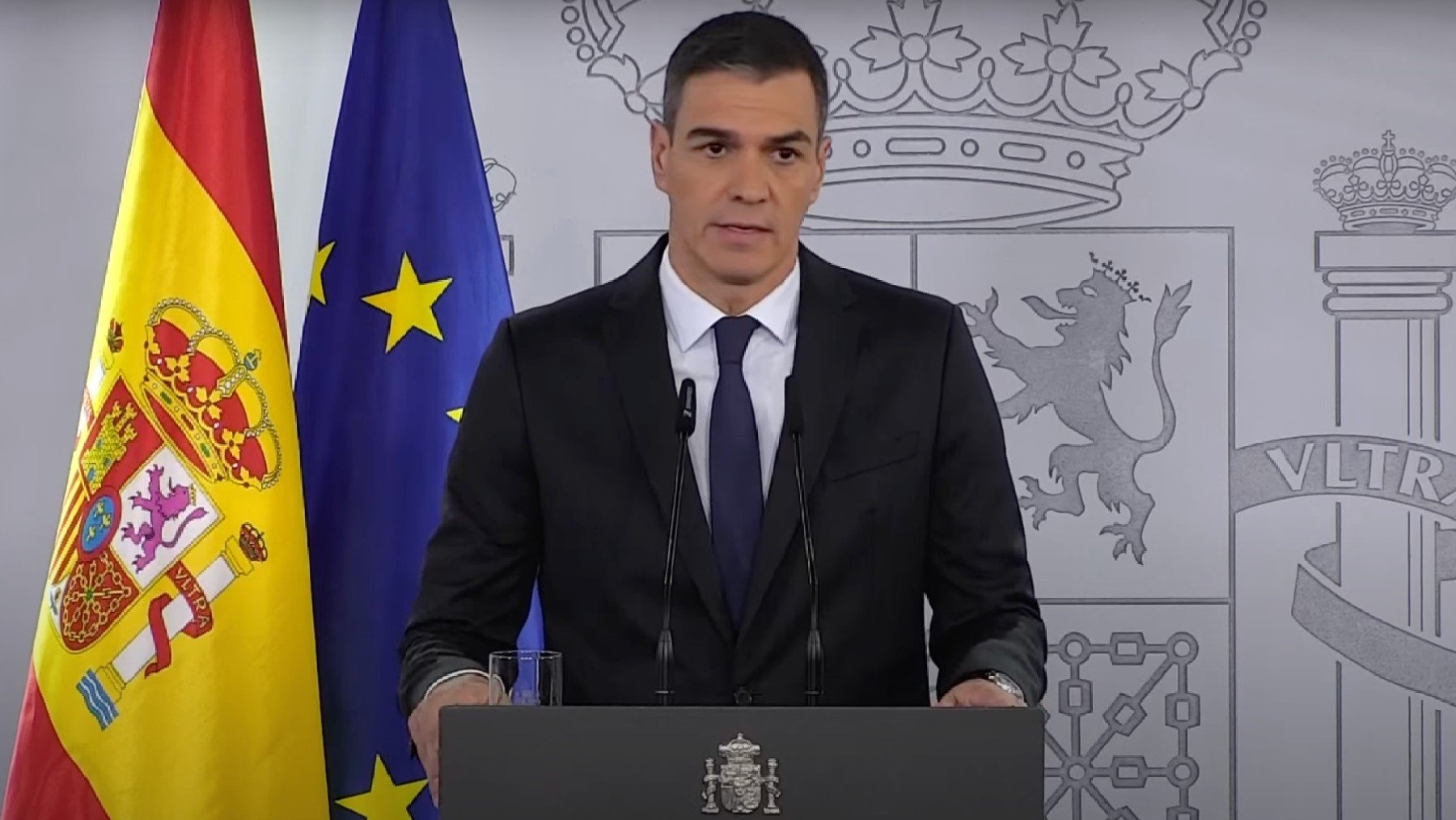 Pedro Sánchez, en la declaración institucional por la DANA.