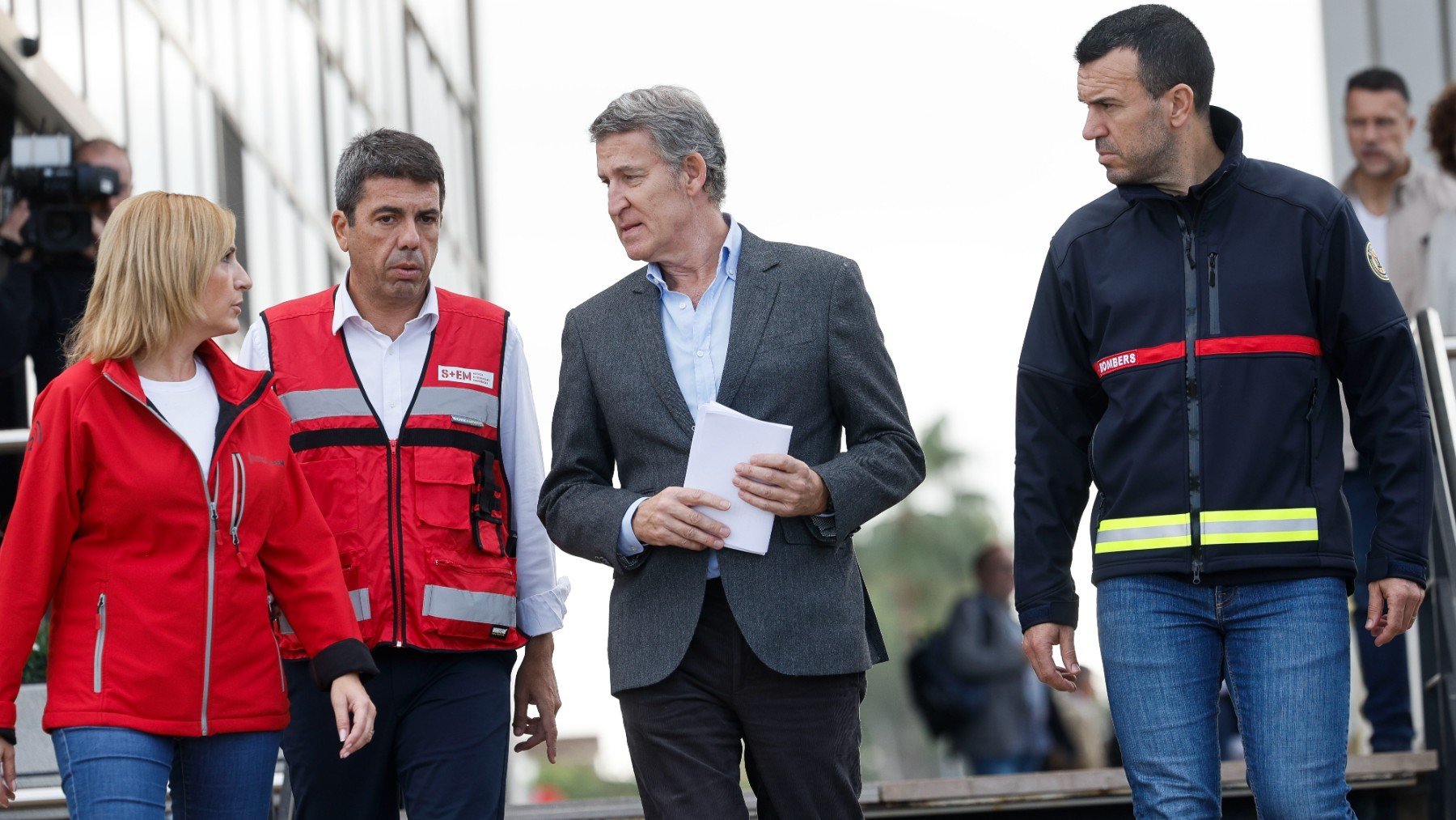 Alberto Núñez Feijóo a su llegada al Centro de Coordinación Operativo Integrado.