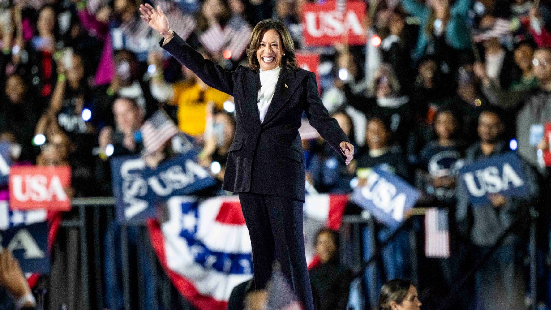 Kamala Harris en su último gran discurso en la Elipse en Washington. (Foto: Europa Press)