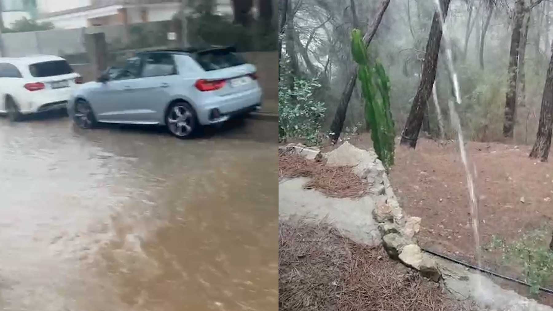 Intensas lluvias en el municipio de Calviá.