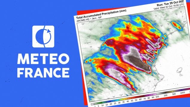 La Aemet francesa sí predijo la tragedia de Valencia que minimizó la española: «400 l/m2 y riesgo mortal»