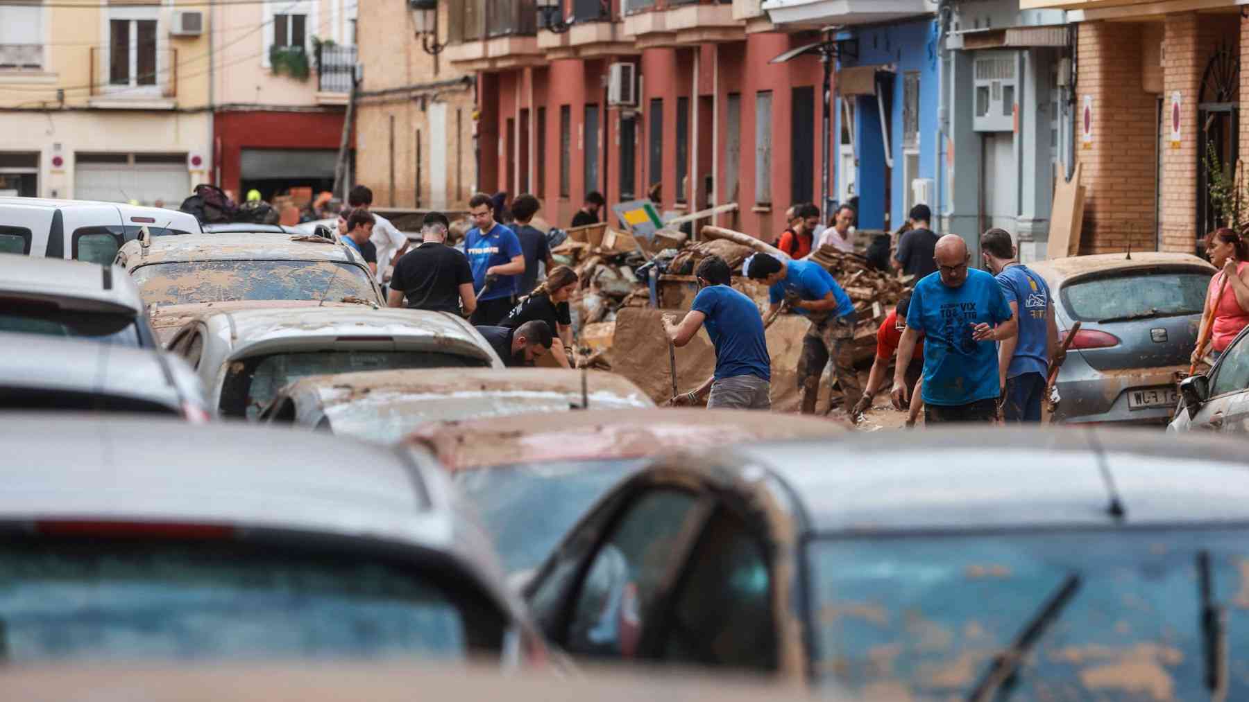 Trabajos de desescombro en la provincia de Valencia.