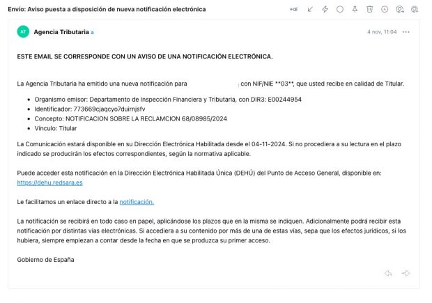 Este falso correo de la Agencia Tributaria casi me arruina la mañana
