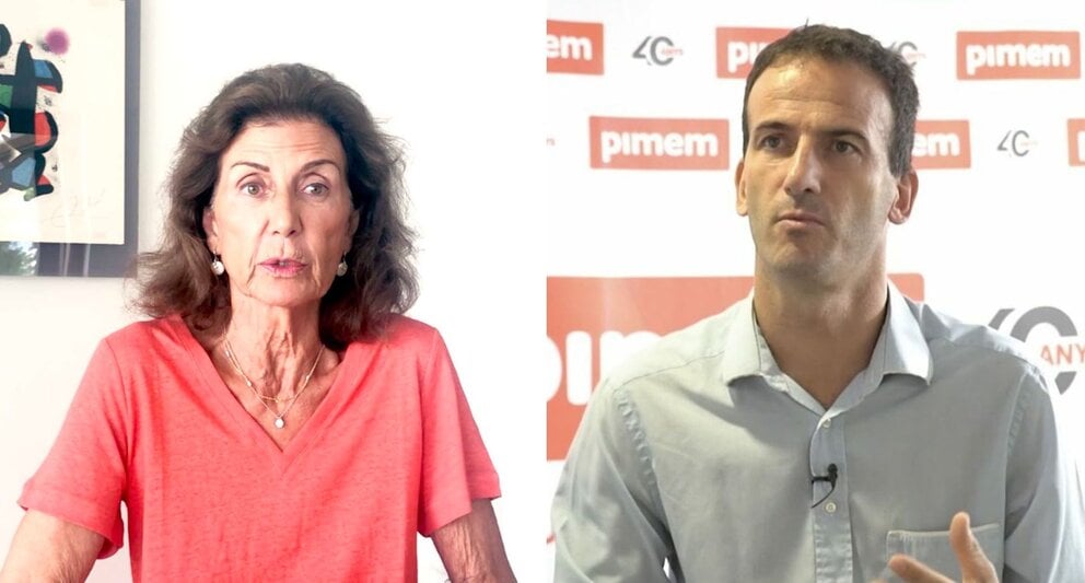 Carmen Planas, presidenta de CAEB, y Jordi Mora, presidente de PIMEM.