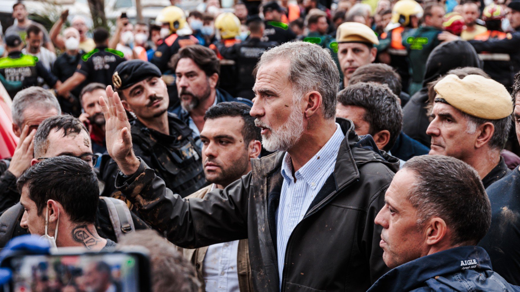 El Rey Felipe VI en Paiporta. (Foto: Ep)