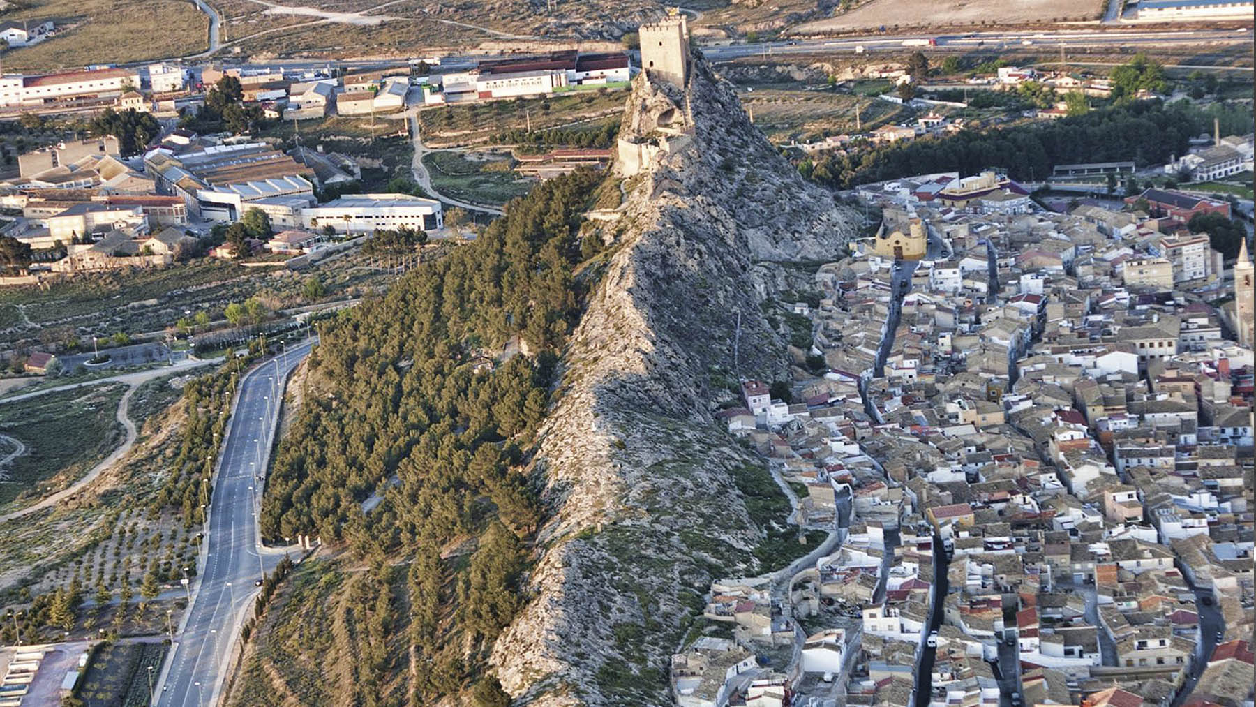 Foto aérea de Sax en Alicante. Foto: España, luz de Trento en Facebook.