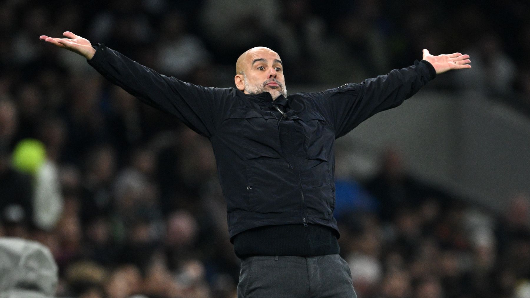 Guardiola, durante un partido del Manchester City. (Getty)