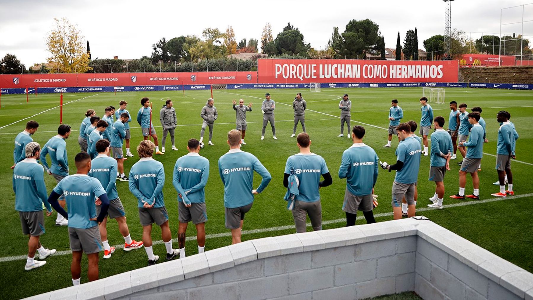 Los jugadores, en el último entrenamiento.