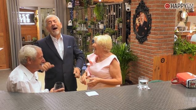 Santiago, Carlos Sobera y Tomasa en First Dates. (Mediaset)